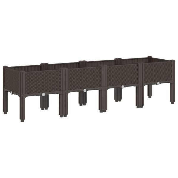 vidaXL Jardini&egrave;re avec pieds marron 160x40x42 cm PP