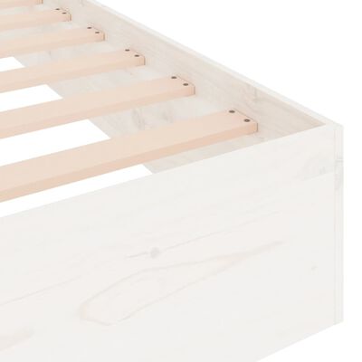 vidaXL Cadre de lit blanc bois massif 200x200 cm