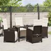 vidaXL Ensemble de salle &agrave; manger pour jardin 5 pcs Marron polyrotin