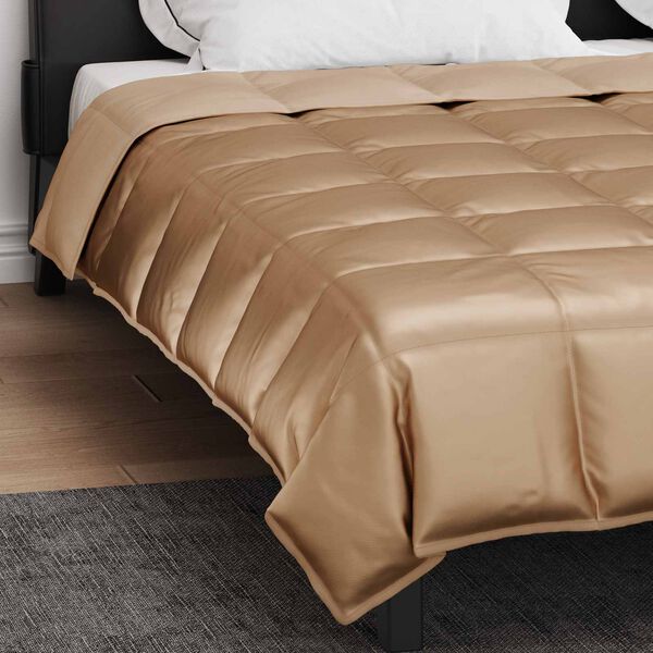 vidaXL Duvet d'&eacute;t&eacute; simple Dor&eacute; 220 x 240 cm Satin et Microfibre