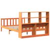 vidaXL Lit biblioth&egrave;que sans matelas cire marron 150x200cm bois massif