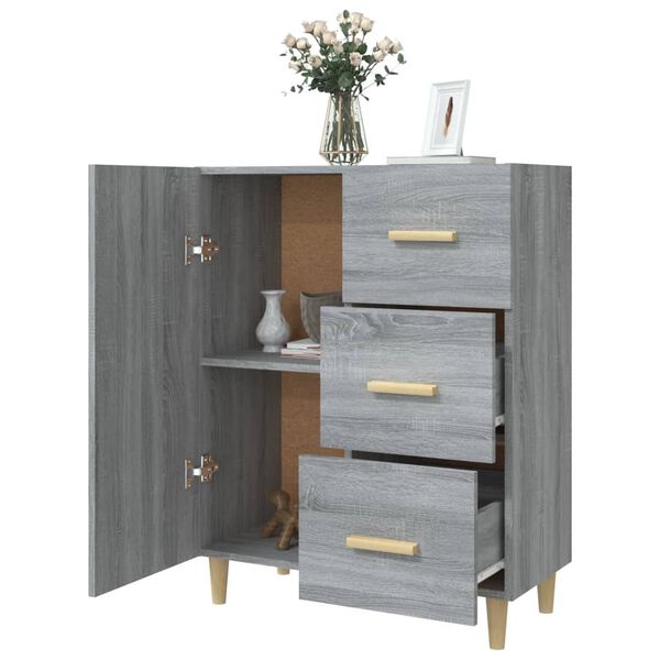 vidaXL Buffet sonoma gris 69,5x34x90 cm bois d'ing&eacute;nierie