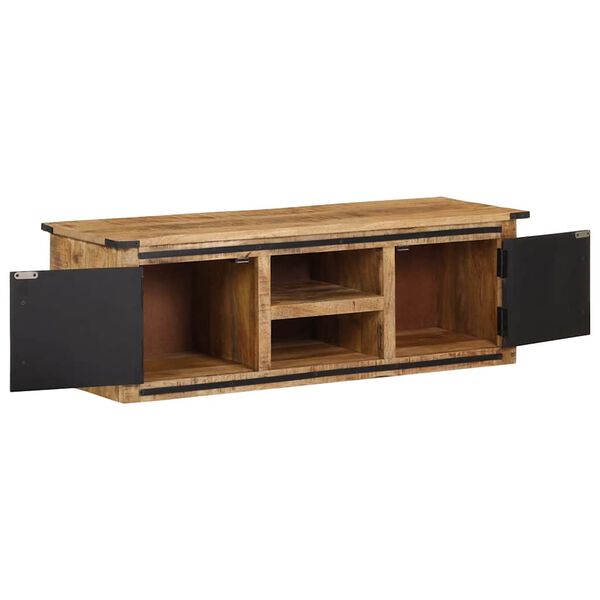vidaXL Meuble TV avec portes 105x35x36 cm bois massif de manguier