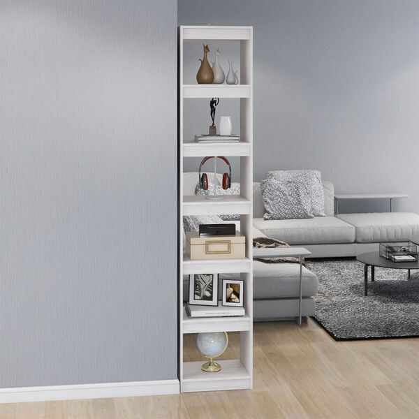 vidaXL Biblioth&egrave;que/S&eacute;parateur de pi&egrave;ce Blanc 40x30x199 cm Pin massif
