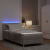 vidaXL Lit &agrave; ressort LED avec matelas Taupe 100 x 200 cm tissu
