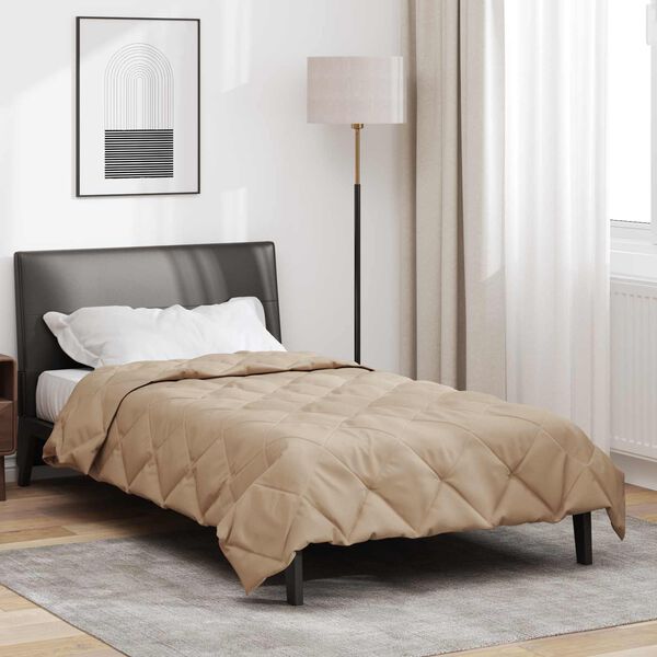 vidaXL Duvet d'&eacute;t&eacute; simple Taupe 220 x 140 cm Microfibre