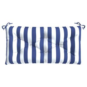 vidaXL Coussin de banc de jardin rayures bleues et blanches 110x50x7cm
