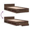 vidaXL Cadre de lit avec tiroir sans matelas ch&ecirc;ne marron 90x190 cm
