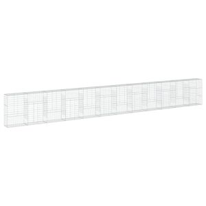 vidaXL Panier gabion avec couvercle 1200x50x150 cm fer galvanis&eacute;