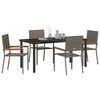 vidaXL Ensemble de salle &agrave; manger pour jardin 5 pcs Gris polyrotin
