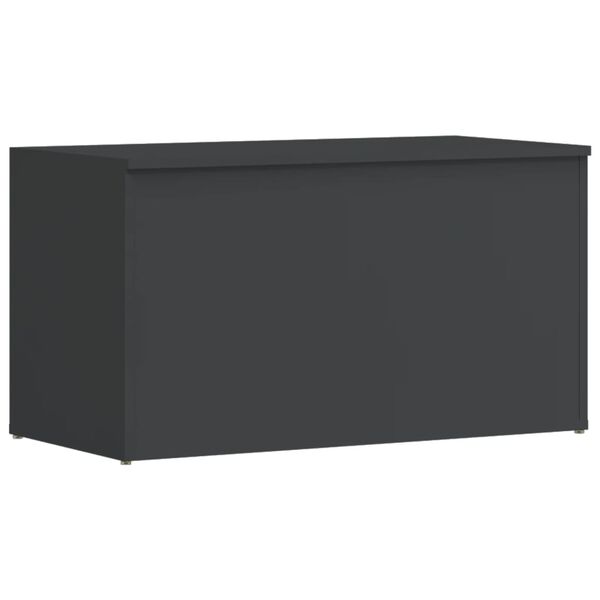 vidaXL Coffre de rangement Gris brillant 84x42x46 cm Bois d'ing&eacute;nierie