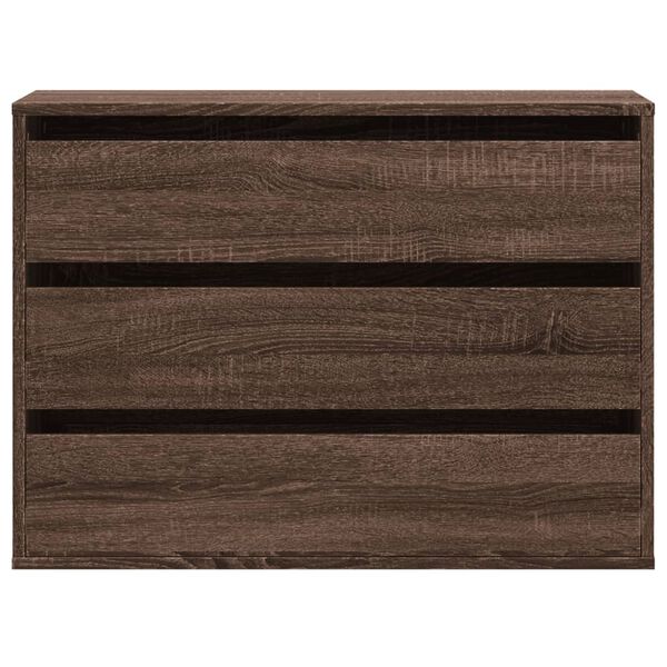 vidaXL Commode d'angle ch&ecirc;ne marron 80x41x58 cm bois d'ing&eacute;nierie