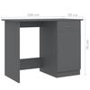 vidaXL Bureau Gris 100 x 50 x 76 cm Aggloméré