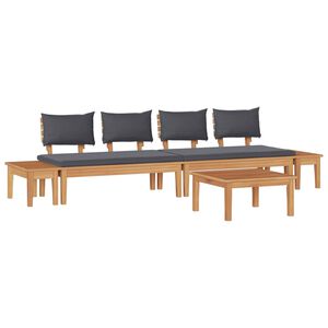 vidaXL Ensemble de canap&eacute; de jardin 5 pcs Marron et gris