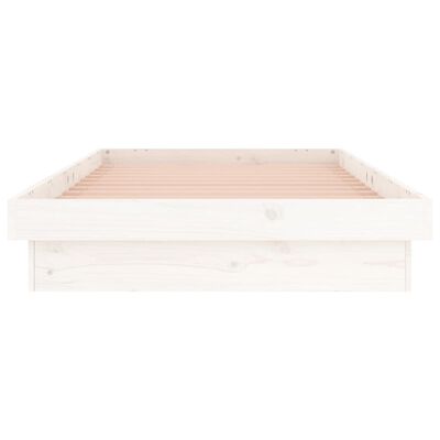 vidaXL Cadre de lit à LED blanc 75x190 cm petit simple bois massif