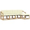 vidaXL Ensemble de canap&eacute;s d'ext&eacute;rieur 5 pc Blanc et cr&egrave;me