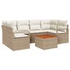 vidaXL Ensemble de canap&eacute; de jardin 7 pc Beige et cr&egrave;me polyrotin