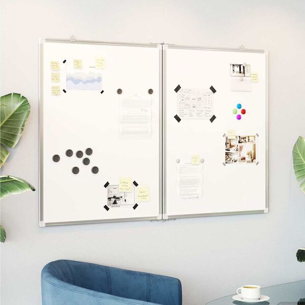 vidaXL Tableau blanc magn&eacute;tique pliable 120x100x1,7 cm aluminium