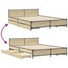 vidaXL Cadre de lit avec tiroirs sans matelas ch&ecirc;ne sonoma 120x190 cm