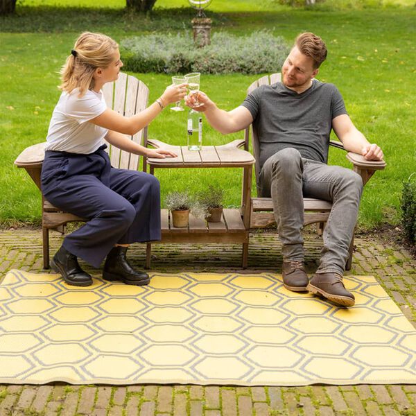 Esschert Design Tapis d'ext&eacute;rieur 182x122 cm Nid d'abeilles
