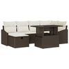 vidaXL Ensemble de canap&eacute; de jardin 7 pcs Marron Poly rotin