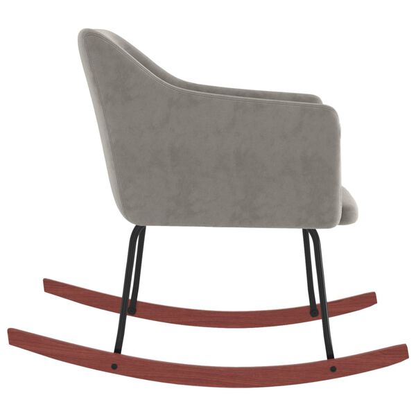 vidaXL Chaise &agrave; bascule Gris clair Velours