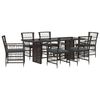 vidaXL Ensemble de repas ext&eacute;rieur 7 pc Noir polyrotin