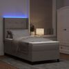 vidaXL Lit &agrave; ressort LED avec matelas Taupe 90 x 200 cm tissu