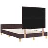 vidaXL Cadre de lit avec t&ecirc;te de lit Marron fonc&eacute; 120 x 200 cm tissu