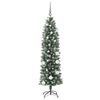 vidaXL Arbre de No&euml;l artificiel slim avec 150 LED Vert et blanc 150 cm