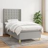 vidaXL Sommier &agrave; lattes de lit avec matelas Gris clair 80x200 cm Tissu