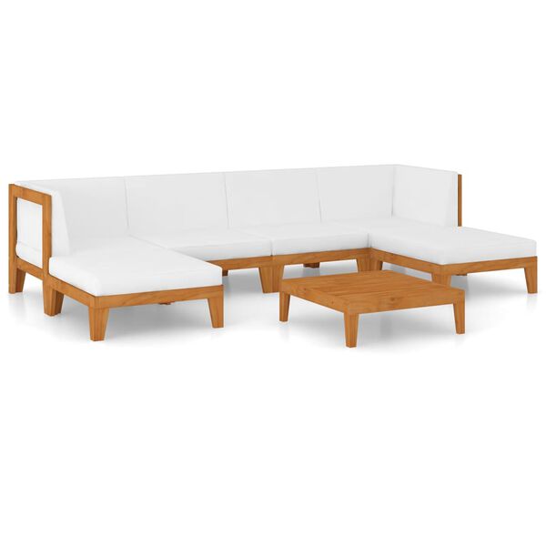 vidaXL Salon de jardin 7 pcs avec coussins Bois d'acacia solide