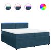 vidaXL Sommier &agrave; lattes de lit et matelas Bleu 200x200 cm velours