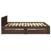 vidaXL Cadre de lit t&ecirc;te de lit sans matelas ch&ecirc;ne marron 200x200 cm