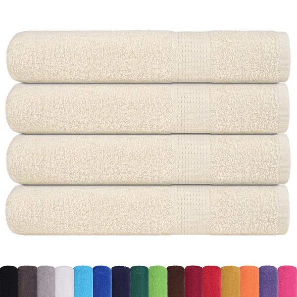 vidaXL Serviettes FROGN 4 pcs cr&egrave;me 100x200 cm 360 g/m&sup2;