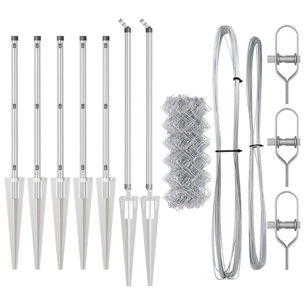 vidaXL Poteau de clôture. Argenté 10 x 0,8 m (maillage 60 x 60 mm)