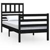 vidaXL Cadre de lit sans matelas noir 75x190 cm bois massif