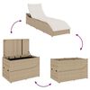 VidaXL Chaise longue pliante coussin et rangement beige r&eacute;sine tress&eacute;e