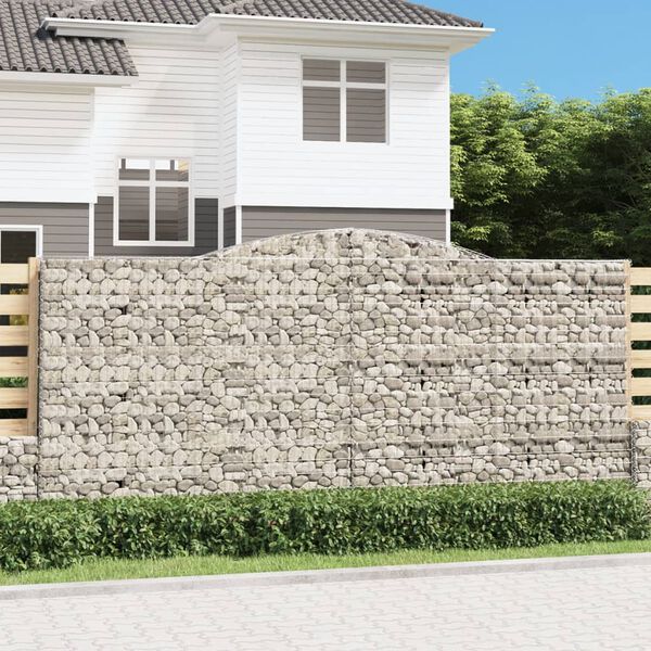 vidaXL Paniers à gabions arqués 6 pcs 400x50x180/200 cm Fer galvanisé