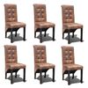 vidaXL Chaises &agrave; manger lot de 6 marron similicuir