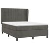 vidaXL Sommier &agrave; lattes de lit et matelas Gris fonc&eacute; 140x200cm Velours
