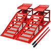 vidaXL Rampes de r&eacute;paration auto 2 pcs rouge acier