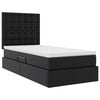 vidaXL Lit avec rangement et LED avec LED Noir 90 x 200 cm Simili cuir