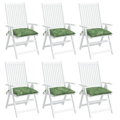 vidaXL Coussins de chaise lot de 6 à motif de feuilles 40x40x7cm tissu