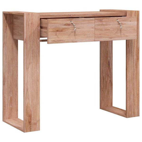 vidaXL Table console 90x35x75 cm Bois de teck solide