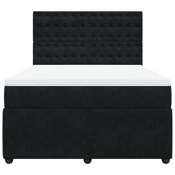 vidaXL Sommier &agrave; lattes de lit avec matelas Noir 140x200 cm Velours