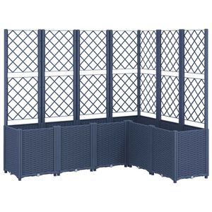 vidaXL Jardini&egrave;re avec treillis bleu gris 160x120x140 cm PP