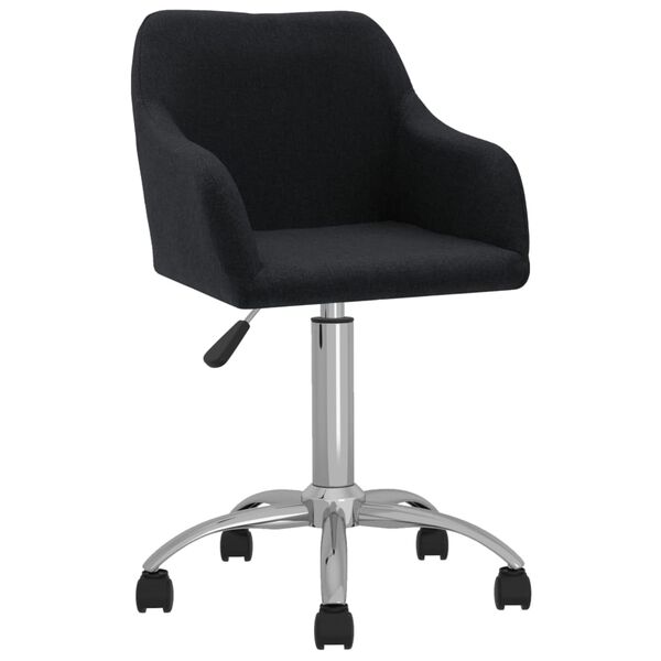 vidaXL Chaises pivotantes &agrave; manger lot de 2 Noir Tissu