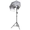 vidaXL Kit de studio photo avec lampes toile de fond et r&eacute;flecteur