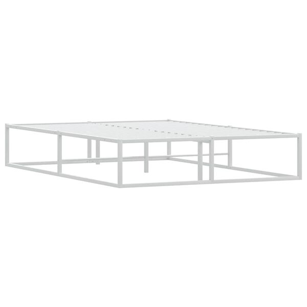 vidaXL Cadre de lit sans matelas blanc 140x200 cm métal